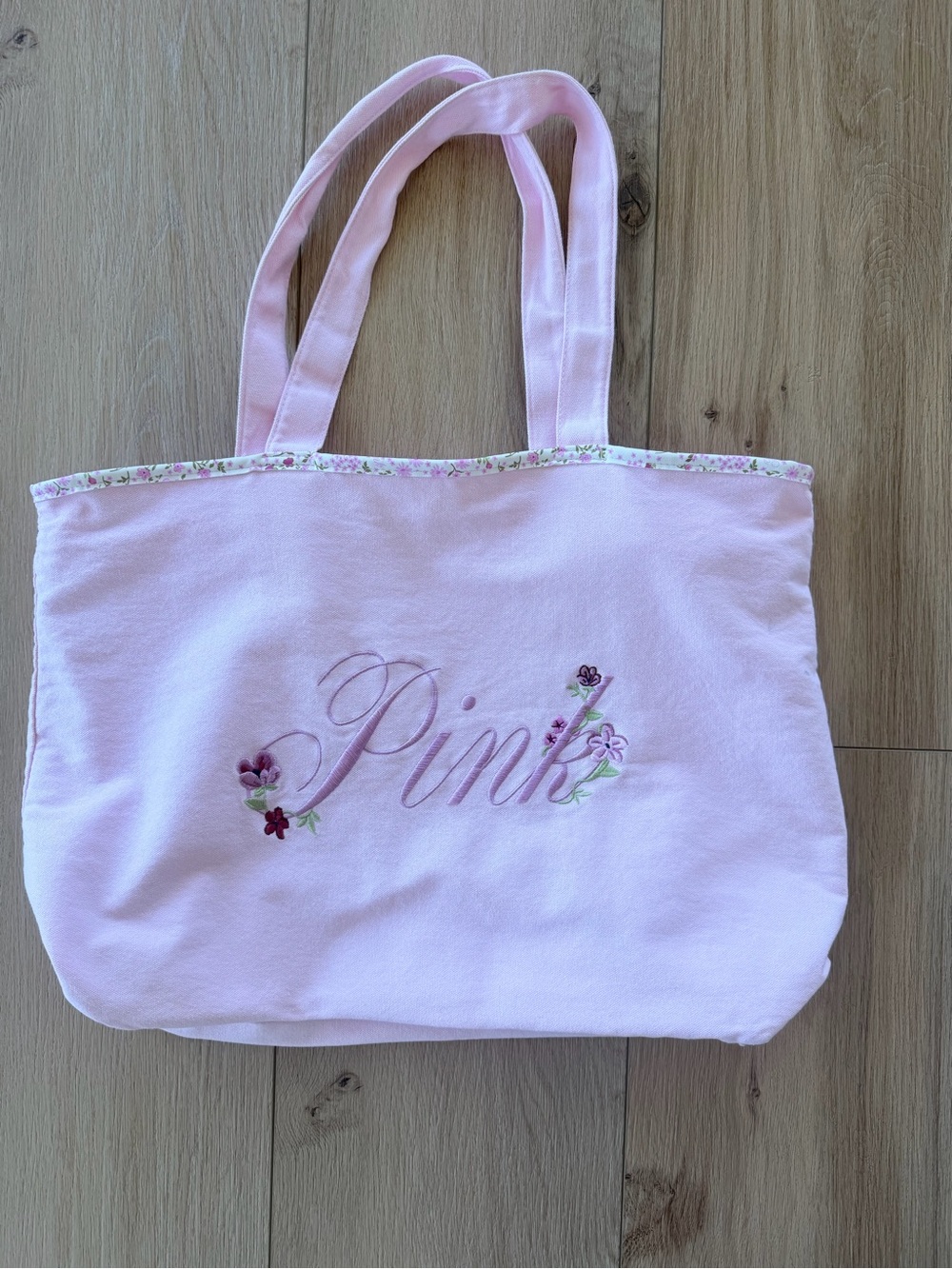 Victoria’s Secret PINK Embroidered Floral Tote Bag